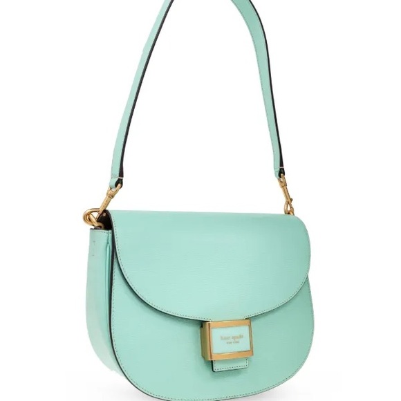 Kate Spade Katy Mint Lique Shoulder Bag with Gold Hardware & Crossbody Strap - Picture 3 of 7